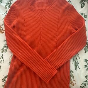 Women's Cowl Neck Sweater in Vibrant Orange